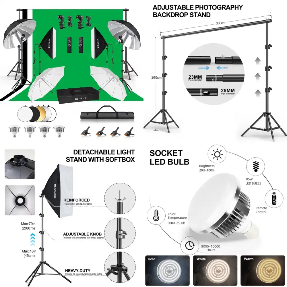 Backdrop Stand Kit - Kit de Suporte Ajustável para Fundo