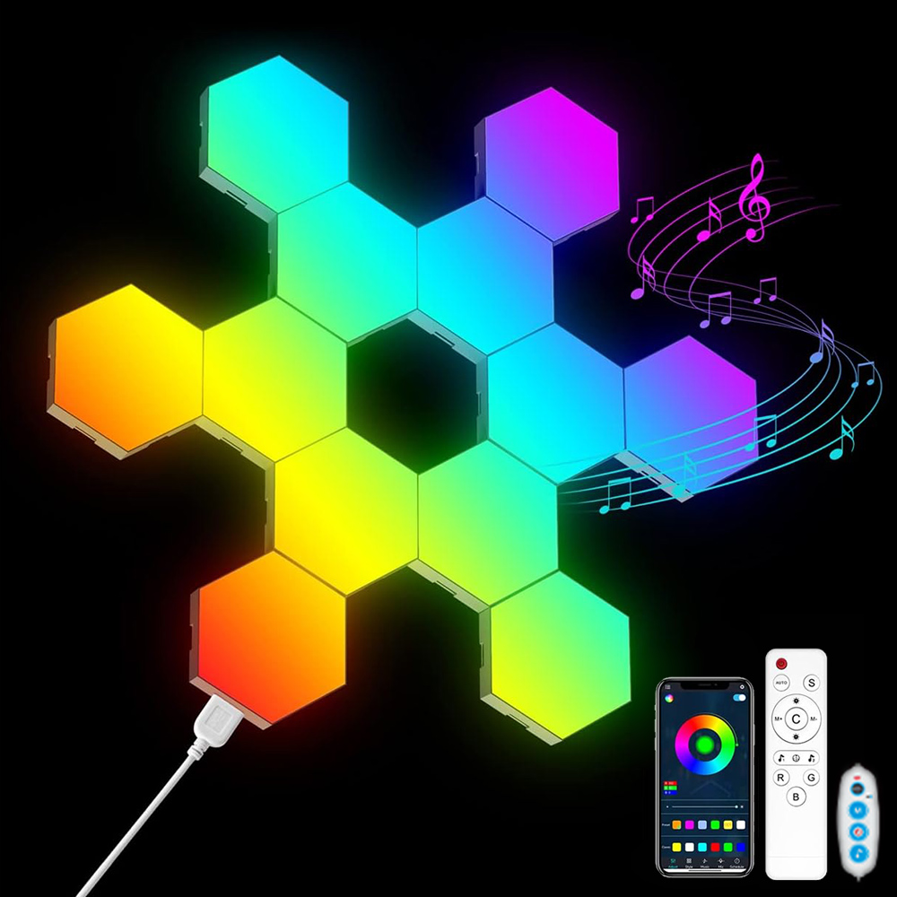 Pixel Art Led Panel - Rgb led hexágono luz bluetooth luz