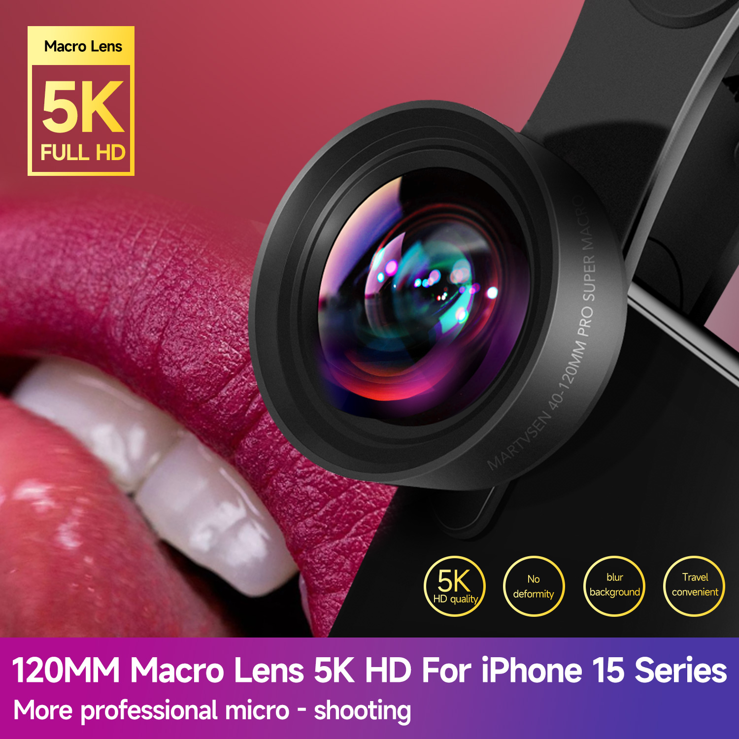 Photography Kit Xiaomi 15T Pro - Lente macro MARTVSEN 120MM, profissional 5K