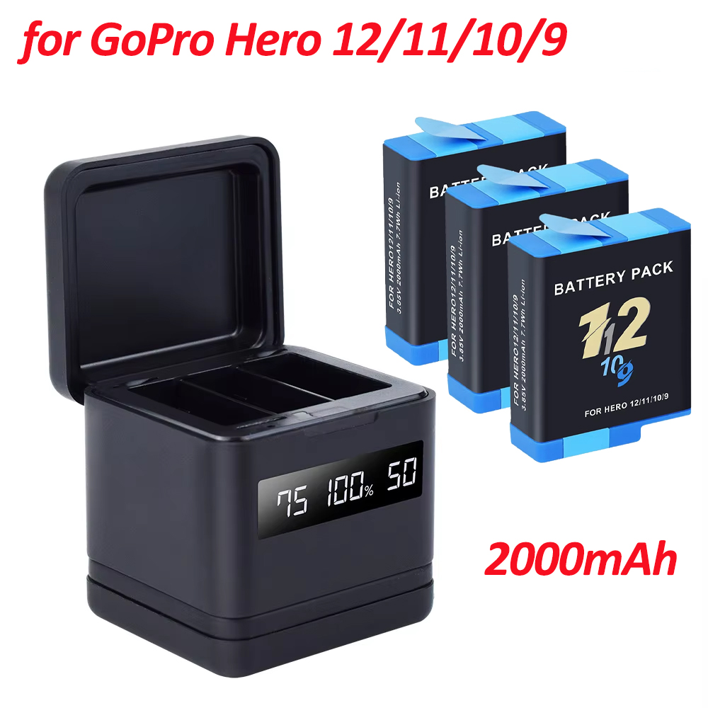 Gopro Action Camera Hero 12 Black - Bateria PALO para Câmera GoPro Hero
