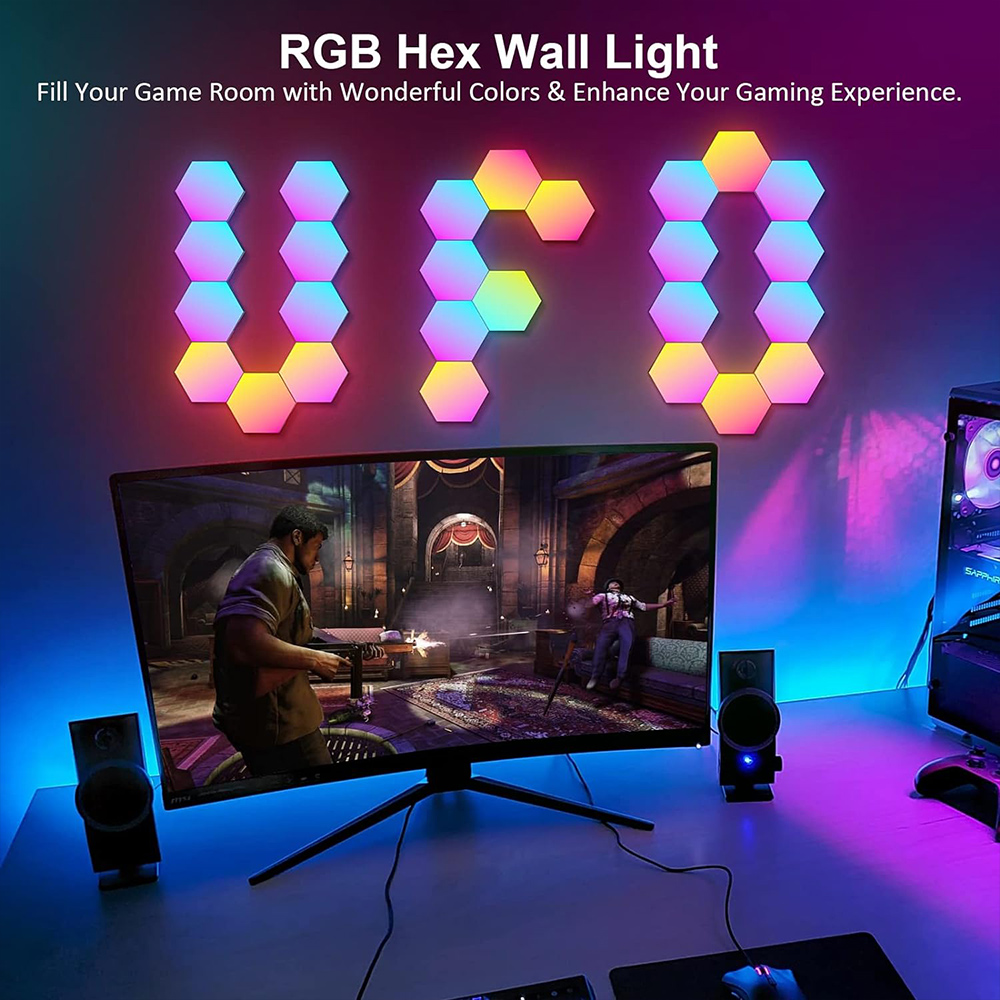 Rgb led hexágono luz bluetooth - Pixel Art Led Panel avaliação e preço