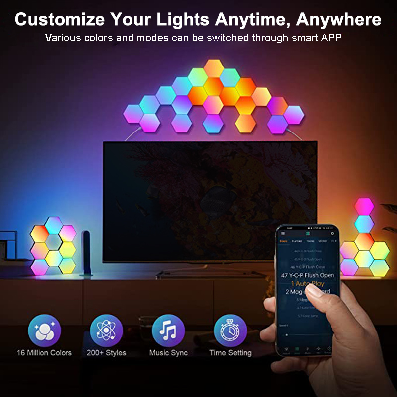 Rgb led hexágono luz bluetooth - Pixel Art Led Panel avaliação e preço