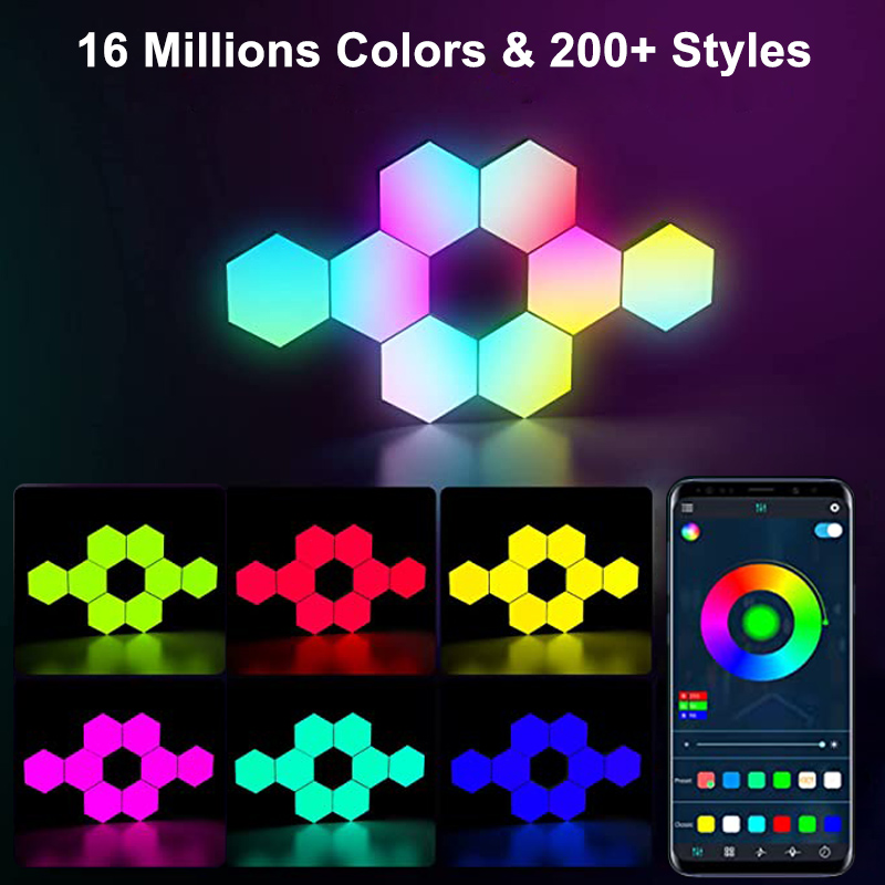 Rgb led hexágono luz bluetooth - Pixel Art Led Panel avaliação e preço