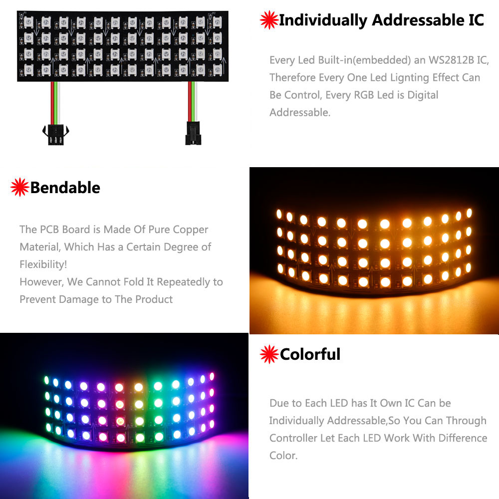 Painel de LED RGB WS2812B DC5V - Pixel Art Led Panel avaliação e preço